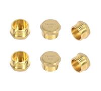 6 pz. Tappi da 1/2 pollice filettatura esterna, tappo cieco in ottone AG, tappo terminale in raccordo filettato, raccordi in ottone, per riscaldamento, adatto per sistema di acqua potabile