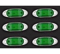 6 Pz Verde 12V Laterne Ovali In Chrome A LED Per Truck Car Van ATV Bus Barca