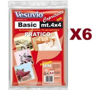 6 PZ VESUVIO COPRITUTTO BASIC PRATICO FORMATO EXTRA MT.4X4 TELO MULTIUSO