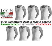 6 PZ. VOGATORE CANOTTA CANOTTIERA DUAL IN LANA E COTONE 100% MADE IN ITALY