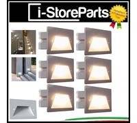 6 PZ X FARETTI SEGNAPASSO ESTERNO IP65 3W LED GRIGIO SCATOLA 503 SCALE GIARDINO [EEK: A+++]