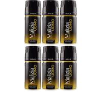 6 PZ x MALIZIA UOMO GOLD DEODORANTE SPRAY EAU DE TOILETTE