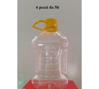 6 pzDame Damigiana in Pet Plastica Damigiane Alimenti c/Tappo 5 litri vino olio