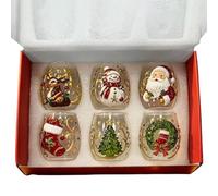 6 Pzi Bicchieri Di Natale Set Bicchieri Acqua Rilievo 3D Babbo Natale Vino | Ghirlanda Di Babbo Natale Bicchieri Natalizi Per Succhi Di Vino Tè Cocktail Drink Acqua Home Bar Festa In Fattoria Capodanno
