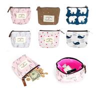 6 Pzi Portamonete In Tela Piccoli, Portamonete Donna Piccolo, Coin Purse con Cerniera, Mini Portamonete Portatile Ragazze, Pochette Piccola per Monete, Auricolari, Chiavi, Rossetto