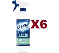 6 QUASAR VETRI DETERGENTE CON AMMONIACA SPRAY 580ML EFFICACIA PROFESSIONALE