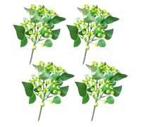 6 rami artificiali con bacche rosse per decorazioni natalizie (C) | Gli steli realistici delle bacche di agrifoglio aggiungono agli alberi e ai centrotavola, piante con steli di Natale finti