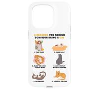 6 Reasons You Should Consider Being a Cat - Cute Cartoon Custodia per iPhone 15 Pro
