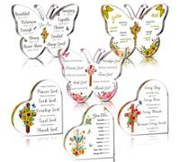 6 regali cristiani in acrilico per donne, versi biblici, decorazioni per preghiera a farfalla, fermacarte per ricordo, lode a Dio, segno acrilico per chiesa