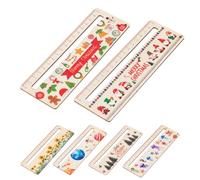 6 regole di scuola in legno, 6 regole per,Regole di cartone animato a motivi stampati Righello di misurazione in legno | Bastone di misura versatile, forniture scolastiche per, compagni di classe