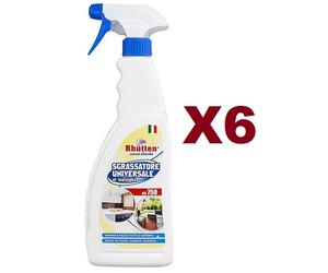 6 RHUTTEN SGRASSATORE UNIVERSALE AL MARSIGLIA 750ML SPRAY PER TUTTE LE SUPERFICI
