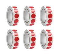 6 Rolls Red Dot Adesivi per codifica a colori, adesivi rotondi, per uffici, scuola, organizzazione a pois rossi, per la casa, l'ufficio e la scuola
