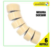 6 rotoli 50x50 Nastro adesivo carta gommata per mascheratura carrozzeria pittura