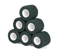 6 Rotoli Benda Elastica Bendaggio Autoadesivo Salvapelle Sport Nastro Adesiva Coesiva Benda Elastica Coesiva Fasciatura Adesiva Sportivo per Mani, Piedi, Ginocchia, Braccia 5cm x 4,5m (Verde Scuro)
