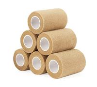 6 Rotoli Benda Elastica Coesiva 7,5cm x 4,5m, Bendaggio Adesiva Coesiva Nastro Bendaggio Sportivo Non Tessuto Autoadesivo Benda Salvapelle Fasciature per Mani, Piedi, Braccia (Colore della Pelle)