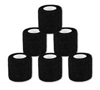 6 Rotoli Benda Elastica Coesiva - LEAYOKA 5cm x 4,5m Copertura per Impugnatura per Tatuaggio Elastica Nastro Autoadesivo per Macchinetta da Tatuaggio Sport Nastro Bendaggio Adesiva Coesiva