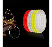 6 Rotoli di Adesivo Riflettente Auto Impermeabile 1CM * 8M Nastro di Sicurezza Riflettente Adesivo Catarifrangente Alta Visibilità Notte Promemoria di Sicurezza - Bianco Rosso Giallo
