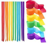 6 Rotoli di Carta Crespa Colorata, 4,5cm x 22m, Decorativa Nastro Carta Crespata, Nastro Carta Crespata Colorata Rotoli per Festa di Compleanno, Matrimoni, Carnevale, Eventi Festivi, Natale