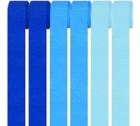 6 rotoli di carta crespa colorata arcobaleno, nastro crespa per decorazioni e lavori artigianali (3 stili blu)