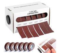 6 rotoli di carta vetrata, 25 mm x 6 m, rotolo di carta vetrata con scatola dispenser, 6 grana, rotolo di tela smerigliata, 80#150#240#320#400#600#, carta vetrata per legno, mobili finitura metallo
