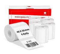 6 Rotoli Di Etichette Phomemo M120/M110, 1,57" X 1,18" (40 X 30 Mm) Carta Termica Per Etichette Per Stampanti Di Etichette Phomemo M221/M200/M220/M100/M108, Etichetta Termica, Carta Termica Bianca