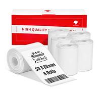 6 Rotoli Di Etichette Phomemo M120/M110, Carta Termica Per Etichette 1,97" X 3,15" (50 X 80 Mm) Per Stampanti Di Etichette Phomemo M120/M110/M200/M220, Etichetta Termica, Carta Termica Bianca