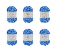 6 rotoli di filato di cotone per uncinetto, 100 g/3,5 oz per rotolo, morbido filato per bambini, per lavori a maglia, coperte, maglioni