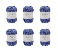 6 rotoli di filato di cotone per uncinetto, 100 g/3,5 oz per rotolo, morbido filato per bambini, per lavori a maglia, coperte, maglioni