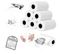 6 rotoli di mini stampanti, 53 mm x 3,75 m, carta termica bianca, carta termica autoadesiva, per appunti di studio, stampa fotografica