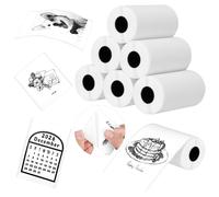 6 rotoli di mini stampanti, 53 x 28 mm, carta bianca per appunti di studio, stam