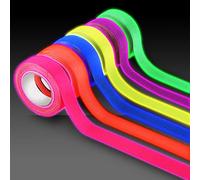 6 rotoli di nastri fluorescenti al buio, nastro reattivo ai raggi UV, nastri al neon, 6 colori, nastro luminoso super luminoso, per decorazioni per feste, pub, feste (2 cm x 5 m)