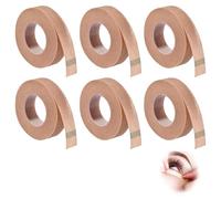 6 rotoli di nastro adesivo per la pelle, 1,25 cm x 9,14 m, cerotti autoadesivi elastici flessibili, cerotti autoadesivi traspiranti, morbidi sulla pelle per sport, extension ciglia, supporto traspiran