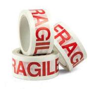 6 ROTOLI DI NASTRO ADESIVO SILENZIOSO FRAGILE 50X66, SCOTCH IMBALLAGGIO PACCHI