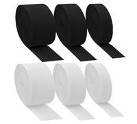6 Rotoli Elastica Banda per Cucito 30M, Elastico Fettuccia Cucito Nastro 20 mm 30 mm 40 mm, Elastico per Cucito Bianco e Nero per Cucire Vestiti Pantaloni