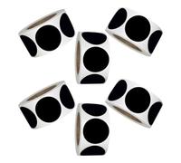 6 Rotoli Etichette Adesive Nere Rotonde in Pvc, Riutilizzabili | Adesivi Scrivibili, per Contenitori e Cucina, Nero, Resistenti All'usura, Applicazione Versatile