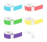 6 Rotoli Etichette Adesive Termiche, 12mm x 40mm Nastro per Etichette Termiche, Etichettes Cara Termicas, Impermeabile per Scuola, Ufficio, Casa, Supermercato (160 Nastri/Rotolo, 6 Colori)