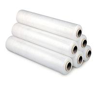 6 Rotoli Film Estensibile Bianco 23my 2,5kg per Imballaggio Pallet