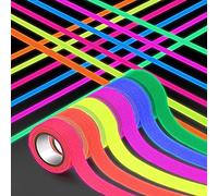 6 Rotoli Nastro Adesivo Fluorescente, Neon Tape Nastro in Tessuto Gaffer Fluorescente Nastro Carta Colorato, Blacklight Reattivo Glow in The Dark Tape per il Partito Art Craft Decorazioni (15mmx5M)