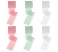 6 Rotoli Nastro in Chiffon di Seta e Poliestere, 4 cm x 5 m per Regalo, Bomboniere Matrimonio, Decorazione Bouquet - Verde, Bianco, Rosa (30 m Totale)