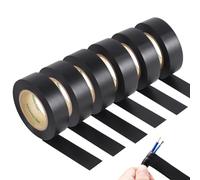 6 Rotoli Nastro Isolante per Auto, 25mmx 20m Nastro in Tessuto, Nastro Isolante Elettricista, in PVC, Alte Temperature, Avvolgimento Isolamento, per Cavi Media Tensione, Moto, Automobile e Casa, Nero