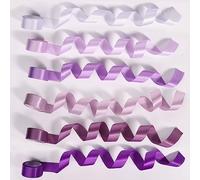6 Rotoli Nastro Matrimonio, 25mm x 4,57m Double Face Satin, Nastro di Raso Viola Nastro Decorativo Viola per Matrimoni, Decorazioni Artigianali, Baby Shower, Feste (6 Colori)