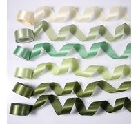 6 Rotoli Nastro per Bouquet di Fiori, 25mm x 27,4m Double Face Nastro Matrimonio Bomboniere Nastri di Seta Verde per Inviti di Nozze Decorazioni Artigianali Baby Shower Feste Incontri(6 Colori)