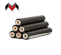 6 rotoli pellicole film estensibile nastro nero imballaggi pallet bobine 2kg