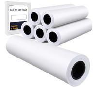 6 ROTOLI PLOTTER cm 42 x 50 mt 80 gr/mq ANIMA 50 OTTIMA CARTA BIANCA