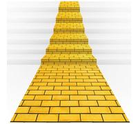 6 runner da pavimento in mattoni gialli da 1,5 x 1,5 m, per decorazioni per feste mago, usa e getta, lunga tovaglia usa e getta per Halloween, principessa, cosplay, castello medievale, forniture per