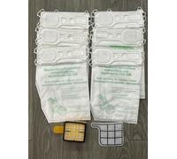 6 SACCHETTI ADATTABILI FOLLETTO VK 135 VK135 CON FILTRO MOTORE E FILTRO GIALLO
