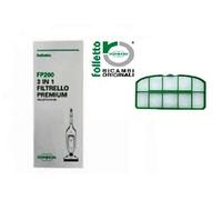 6 Sacchetti Folletto VK200 VK220 S + Filtro Vorwerk Originale Filtrello FP200