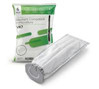 6 Sacchetti Folletto VK7/VK7S Senza Filo COMPATIBILI Microfibra a 5 Strati con