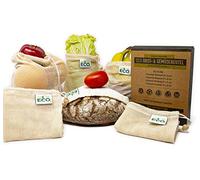 6 Sacchetti in Cotone per Frutta | Pane e Verdura | 100% Cotone Biologico Certificazione GOTS | Indicazione Tara | Robusti Sacchetti in Rete Riutilizzabili | Senza Plastica | Spesa senza Sprechi
