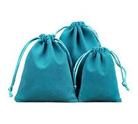 6 sacchetti in velluto, piccoli sacchetti in tessuto con coulisse, sacchetti regalo in velluto, da riempire per gioielli, matrimoni, Natale, compleanni, feste, 20 x 25 cm, blu lago
